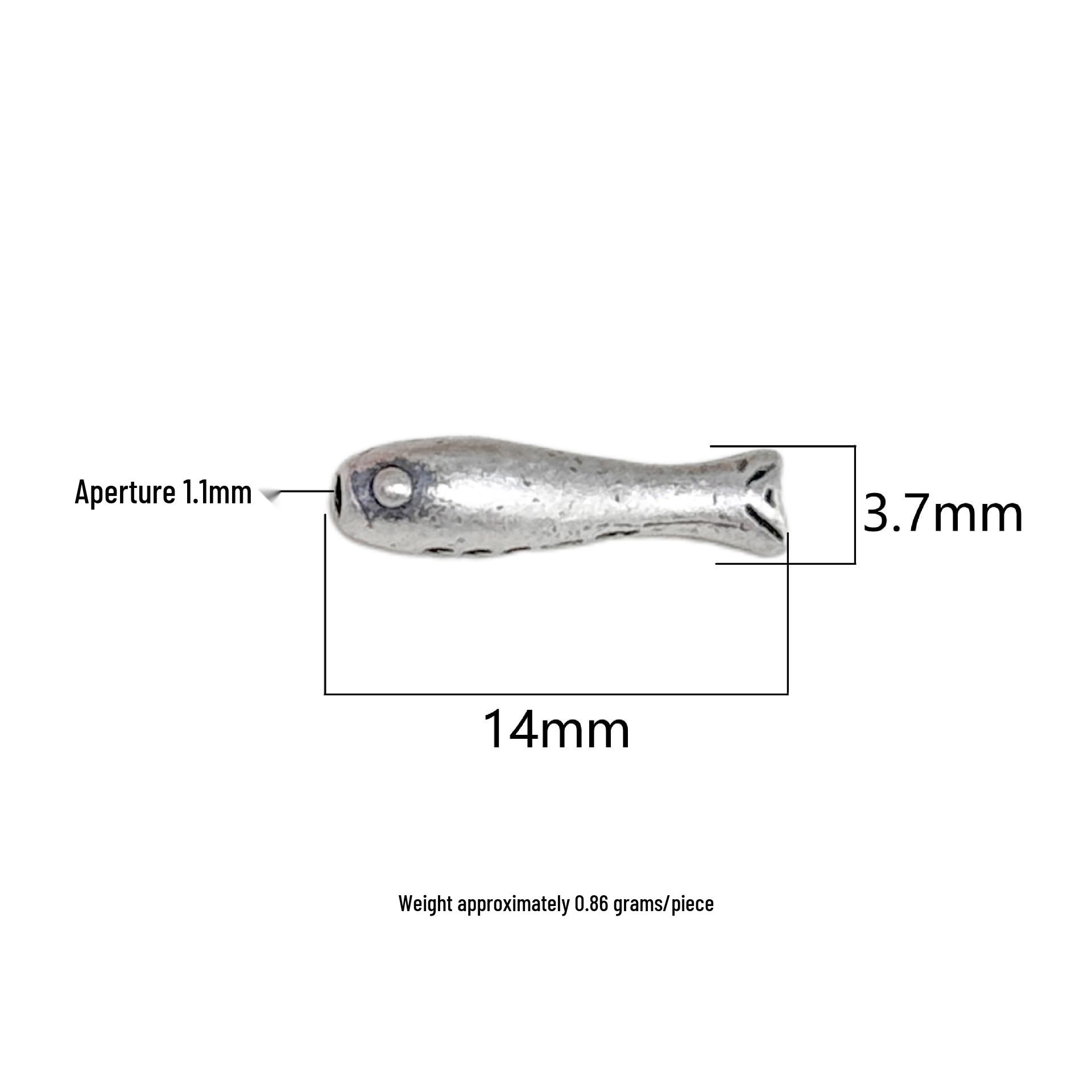 S999 Sterling Silver Koi Fish Barrel Beads for DIY Handmade Weaving and Bracelet Making Pure Silver 999