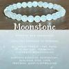 White Jade Moonlight Bead Bracelet - Handmade Natural Stone Elastic Bracelet