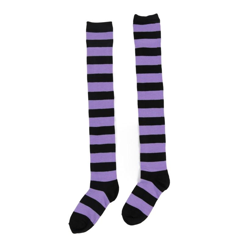 Women Striped Stockings Over Knee Length JK Long Socks Ladies Girls High Socks Girls Fashion Multi-color Striped Cute Hosiery