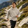 Men's Outdoor Hooded Jacket Thickened Loose Fit Windproof Waterproof Breathable Lightweight Shell for Hiking Camping