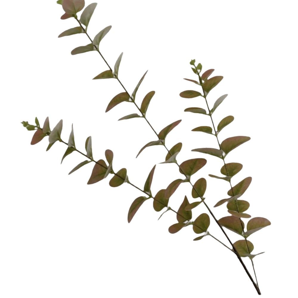 Plastic Artificial Eucalyptus Leaf Pulp Leaf Imitation Plant 3 Fork Eucalyptus 3D Printing Green Plant Decor Wedding Decoration