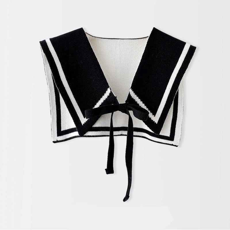 Korean Air-conditioned Room Color-blocking Small Shawl College Style Knitted Vest Protection Cervical Spine Warmth and Versatile