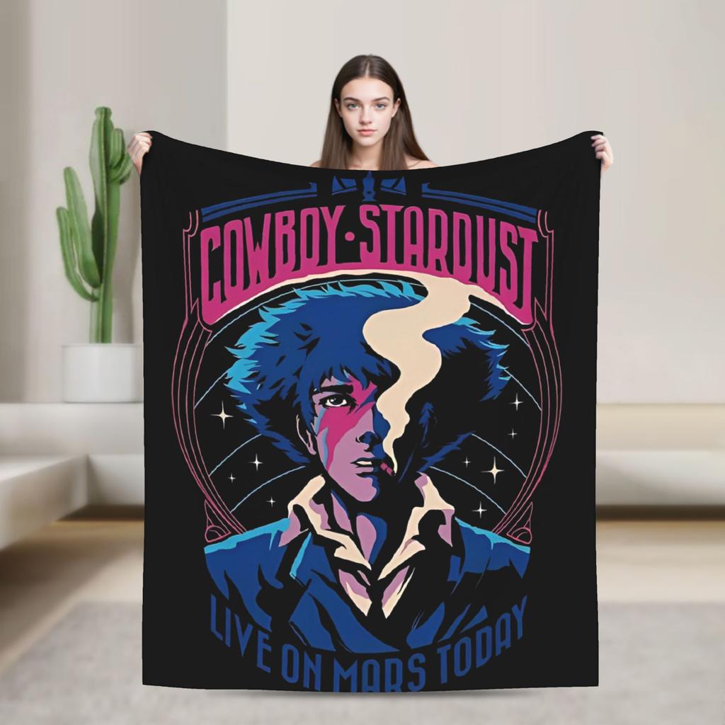 Cowboy Bebop Spike Spiegel Knitted Blanket Hot Japanese Anime  Fleece Throw Blanket Decoration Soft Warm Bedspread Multifunction