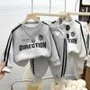 2pcs/set Kids Boys Casual Letter Print Sweatshirt Sets for Children 1-10Y Girls Clothes Tracksuit Soft Long Sleeve Top and Pants Outfit