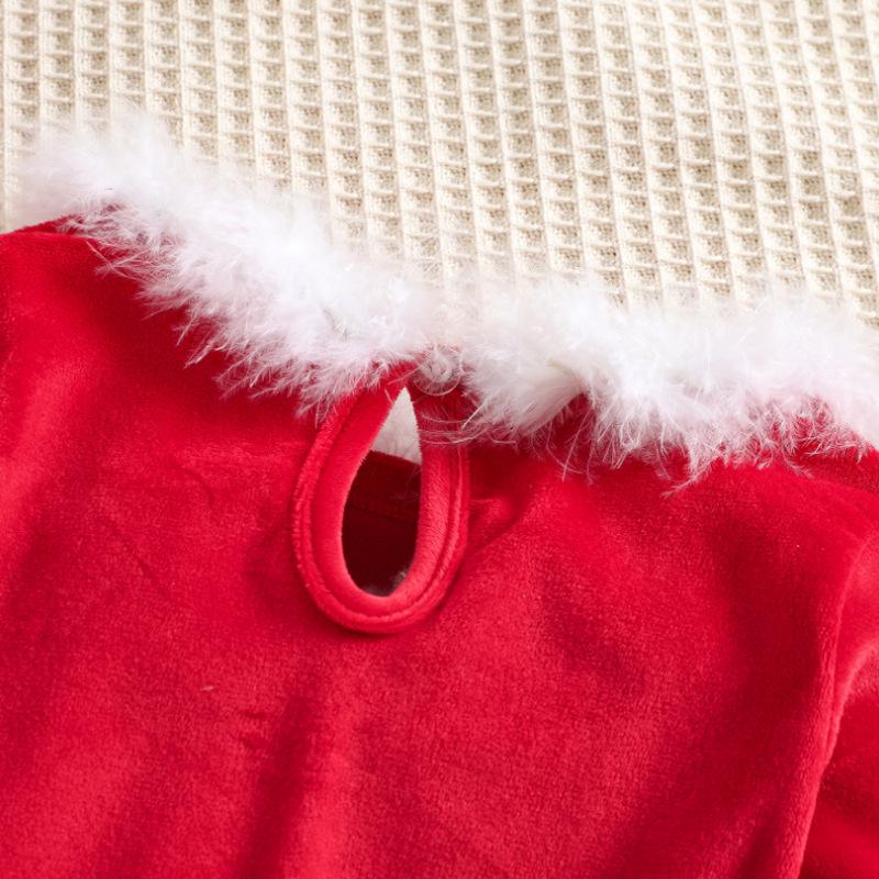 European & American Christmas Princess Dress - Santa Costume Gown Set for Girls with Waistband & Headpiece.