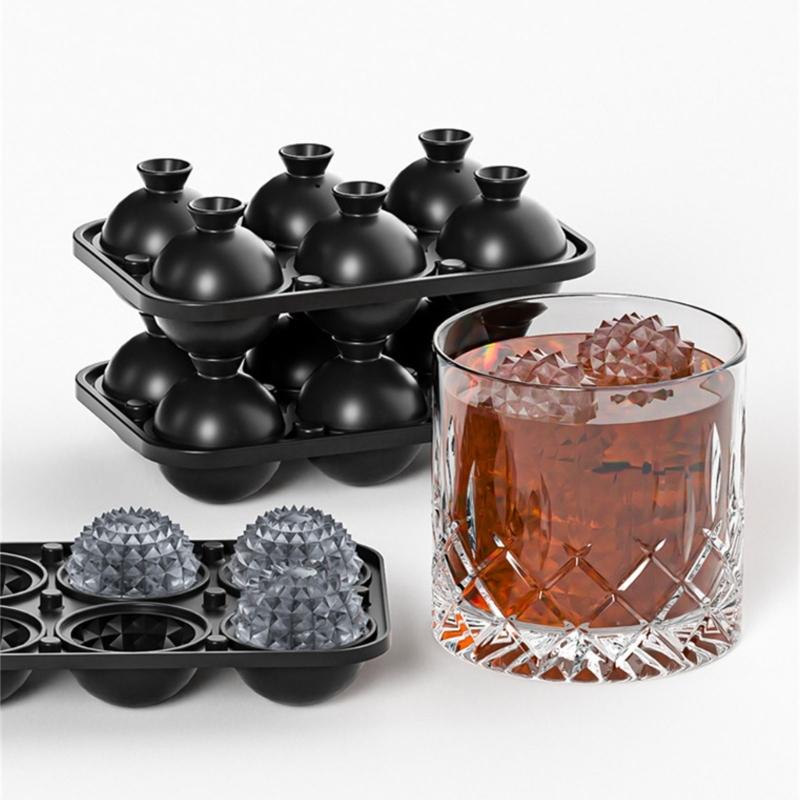 Eiswürfelform mit großem Fassungsvermögen und aufwendigem Gravurmuster erzeugt Rombus-Eis für Whiskey- und Cocktail-Liebhaber