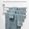 Swivel Towel Bar Bathroom Wall Mounted Towel Rack Swing Out Rotating Hanger Towel Holder Storage Organizer Space Saving for Bathroom(3 Arms)