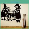 Vielseitige und abnehmbare Halloween-DIY-Wandaufkleber mit Kürbis-Hexen-Vinyldesign