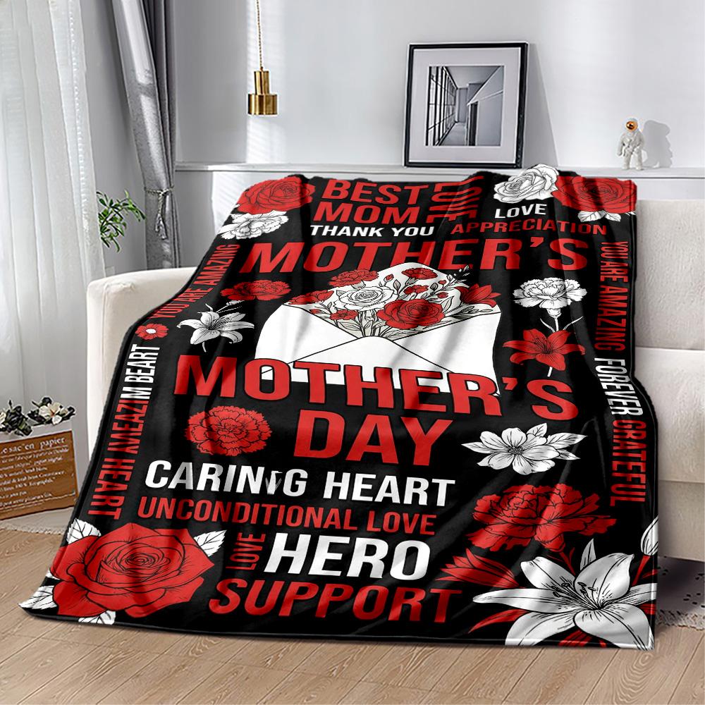 Mom's Gratitude And Love Blanket Suitable for Sofas,travel, Living Rooms Also a Good Gift for Friends and Family Suitable for All Seasons.