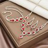 Elegant Bridal Necklace Earrings Bracelet Three Sets New Simple Trend Claw Chain Jewelry Set Women