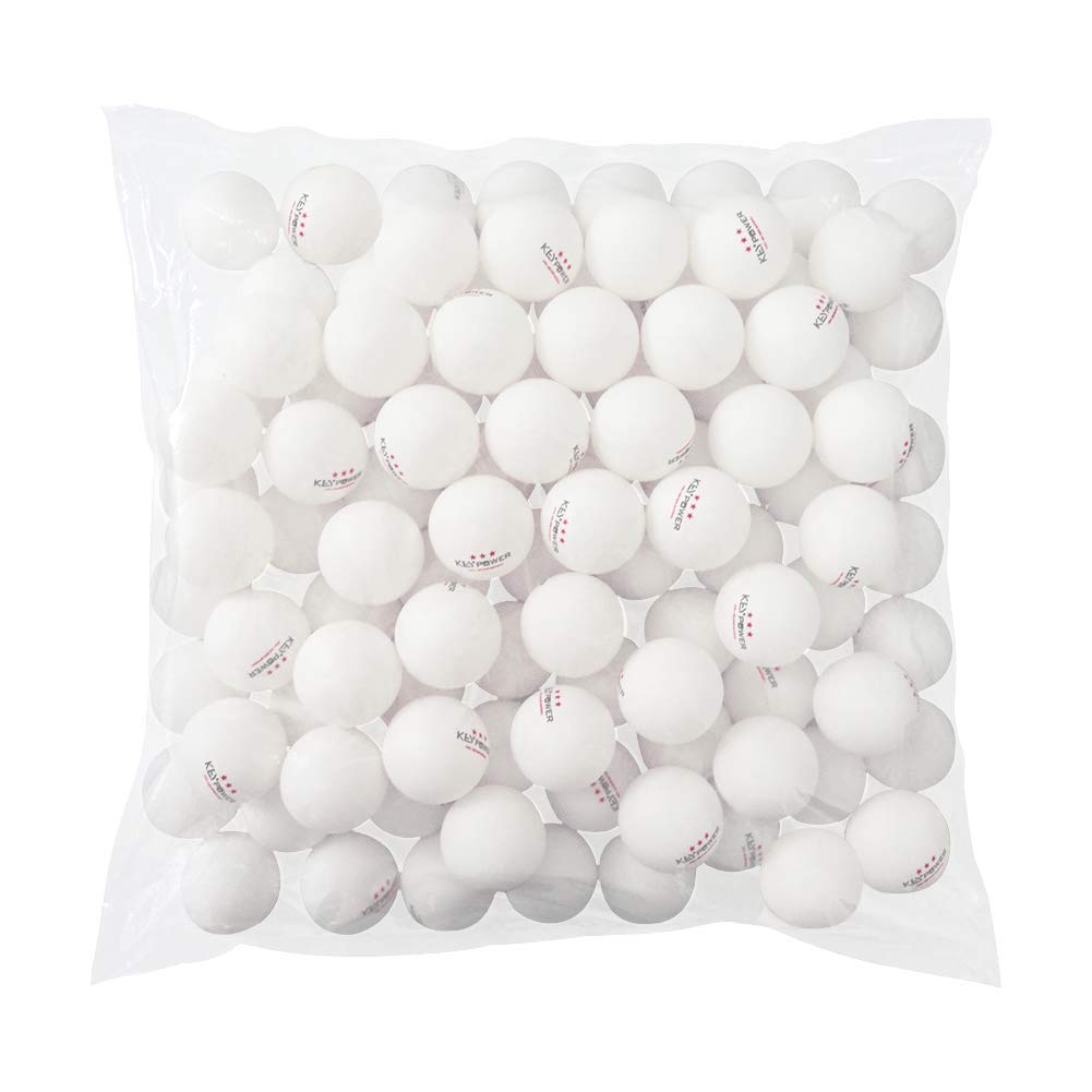 Homraku Table Tennis Balls for Practice and Match Ping Pong 100 White Specialty Three Star 40mm Plastic Balls, Pieces, Level, (ABS Resin)