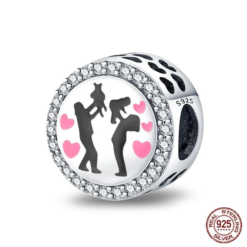 New Copper Romantic Heart Series Charms Beads Fit Original Bracelet Diy Mother'S Day Jewelry Gifts