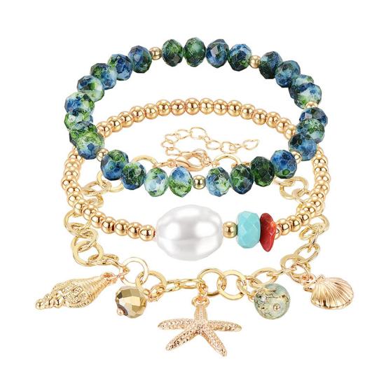 Bransoletki damskie koralikowe wielowarstwowe biżuteria ze sztucznej glazury bohemy bransoletki do układania na imprezę