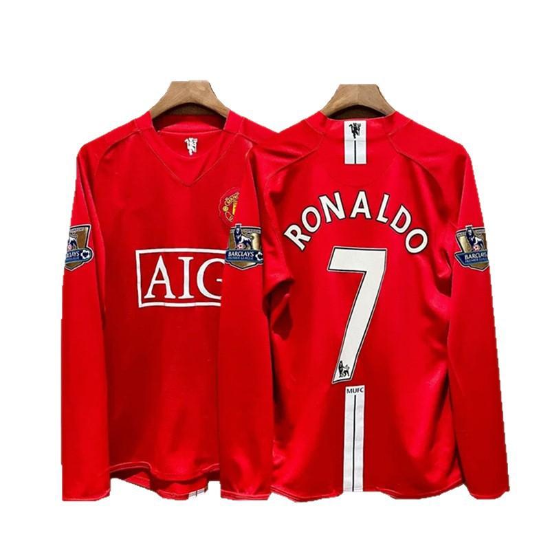 Vintage Long Sleeve Football Jersey Retro Soccer Shirt Men Women Sportswear