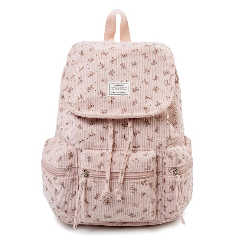 Cord-Schleifen-Rucksack Damen Leichter Zugband-Pendlerrucksack