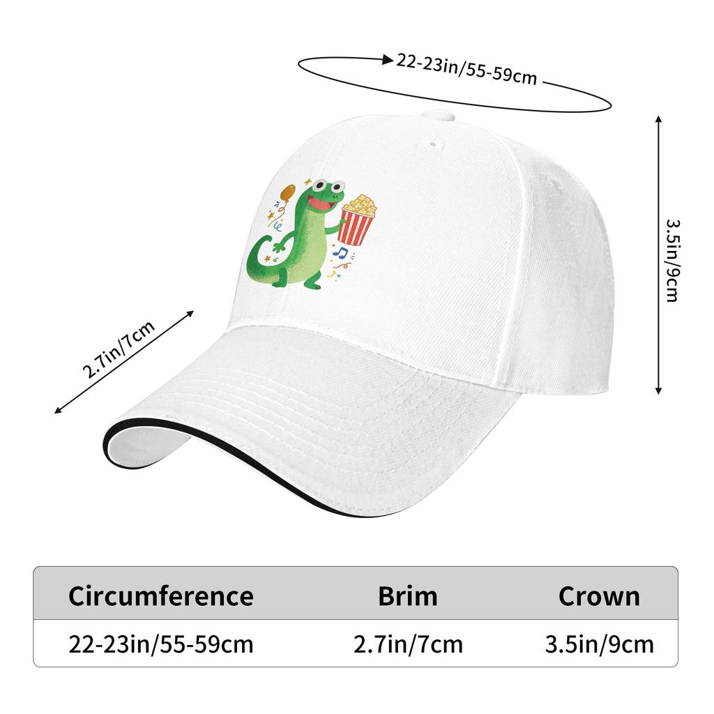 Cute Green Tom Lizard Baseball Cap Casual Sandwich Caps for Men Women Adjustable Dad Hat Activities