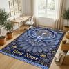 Dragon Phoenix Theme Crystal Velvet Rug Personalized Custom Name Text Soft Floor Mat Home Decor