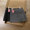 French Retro Grey Polka Dot Wool A-line Skirt - Women’s Autumn/Winter High Waist Hip-hugging Short Skirt