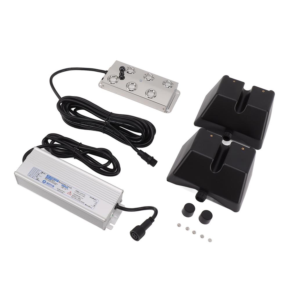 6 Köpfe Nebelmaschine 304 Edelstahl IP67 Wasserdicht Ultraschall Teichnebler Luftbefeuchter mit Schwimmer