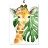 Lion Giraffe Elephant Zebra Tiger Leaves Wall Art Canvas PaintingNordic  Animal Posters And Prints Wall Pictures Baby Room Decor