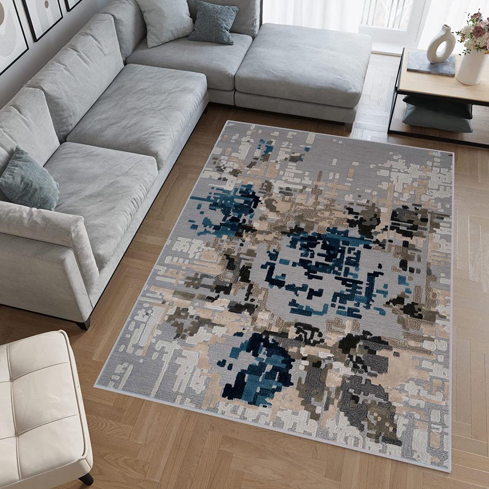 

Ковер с принтом Rovigo Home моющийся RVGHOME0556 50x80 серый