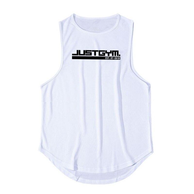 Muscleguys, летняя мужская спортивная одежда, удобная майка с принтом, бодибилдинг, фитнес, облегающий быстросохнущий жилет для тренировок XXL белый