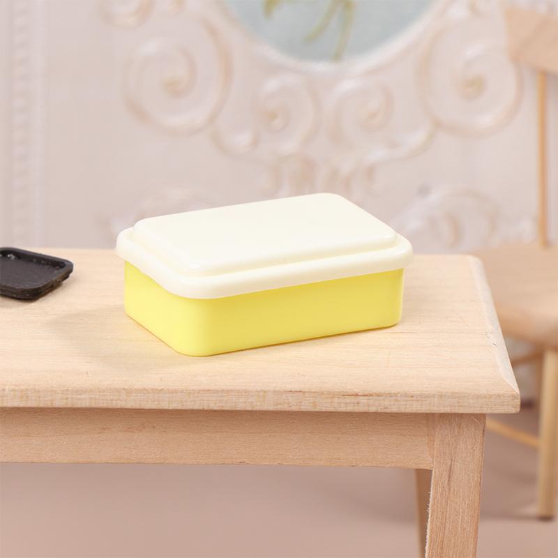 1:12 Scale Dollhouse Kitchen Lunch Box Simulation Plastic Storage Box Mini Fresh Keeping Box Food Tableware Decor Toy Model