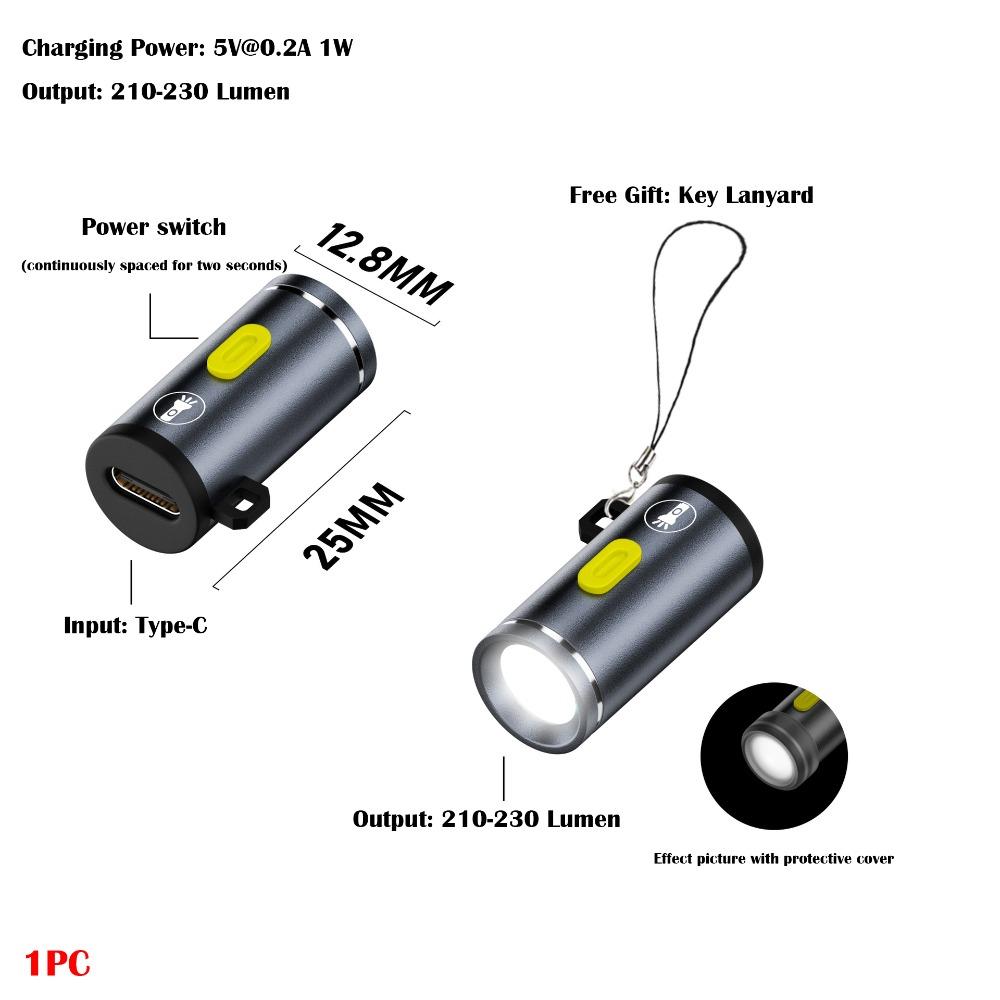 230 High Lumens Keychain Flashlight with Lanyard Emergency Lamp Mini Flashlight  Outdoor Lighting