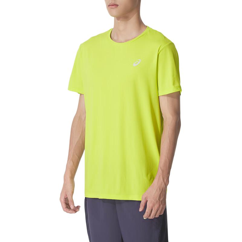 Asics T Shirts Men's Neon Green Crew Neck Moderate 2011D471-300