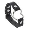 Silvery Heart Gothic Studded Bracelet Pu Leather Adjustable Black Wristband Rock Punk Cuff Bangles