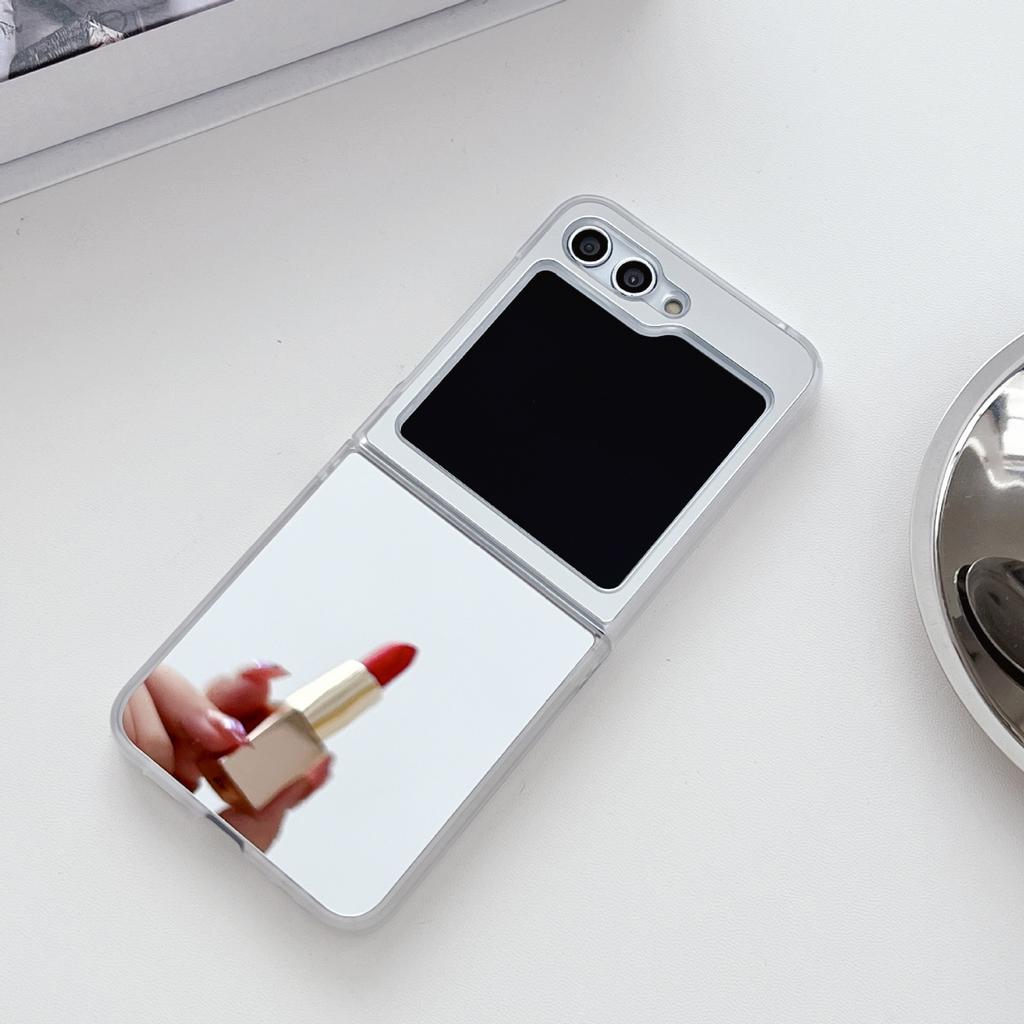 Luxury mirror applies to Samsung zflip7 mobile phone case folding screen Muse makeup mirror zflip6 anti-drop protective case
