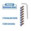 X AUTOHAUX 8pcs M5x0.8 Flat Head Car Steering Wheel Screw Bolt Taper with Wrench Burnt Blue