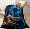 Dragon Reading Magic Book flannel,Lightweight,Flannel Blanket,Comfortable Blanket, Sofa Blanket, gift blankets,Holiday gift blanket Blankets