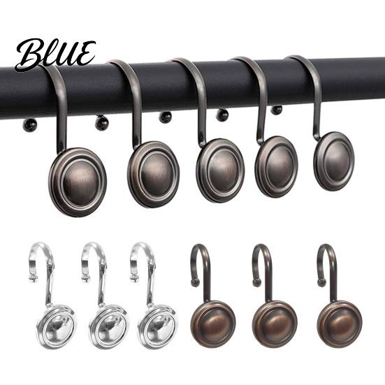 Strong Shower Curtain Installation Decorative Resistant High-quality Rustproof Corrosion Hooks 12Pcs Rings Simple Metal Durable