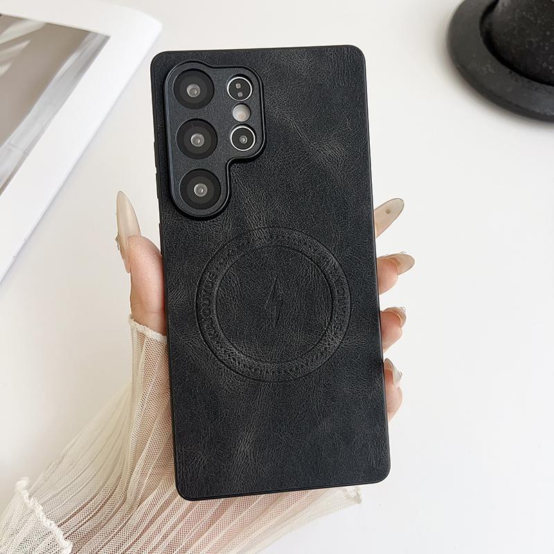 S23 FE Lightning Fashion Leather Phone Case For Samsung Galaxy S23 Plus Soft Bumper Protection Cases Anti-Fall Cover S23 Ultra