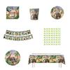 Jungle Animal Zoo Birthday Party Supplies For Boys Jungle Theme Decorations For Baby's First Birthday Tableware And Tablecloth