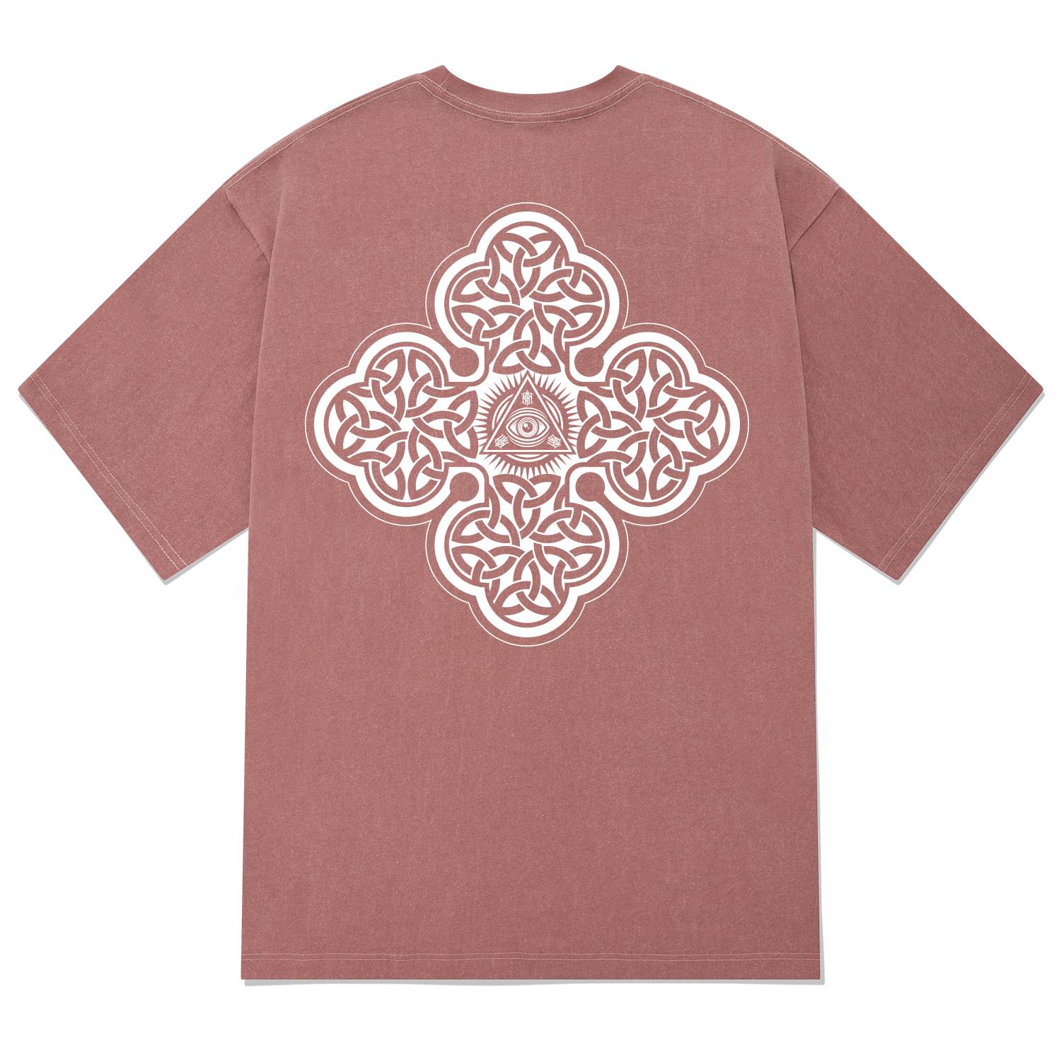 Khan 6312 Ktpp0121 Celtic Horus Pigment Short Sleeve T-Shirt - Pink Pink/L