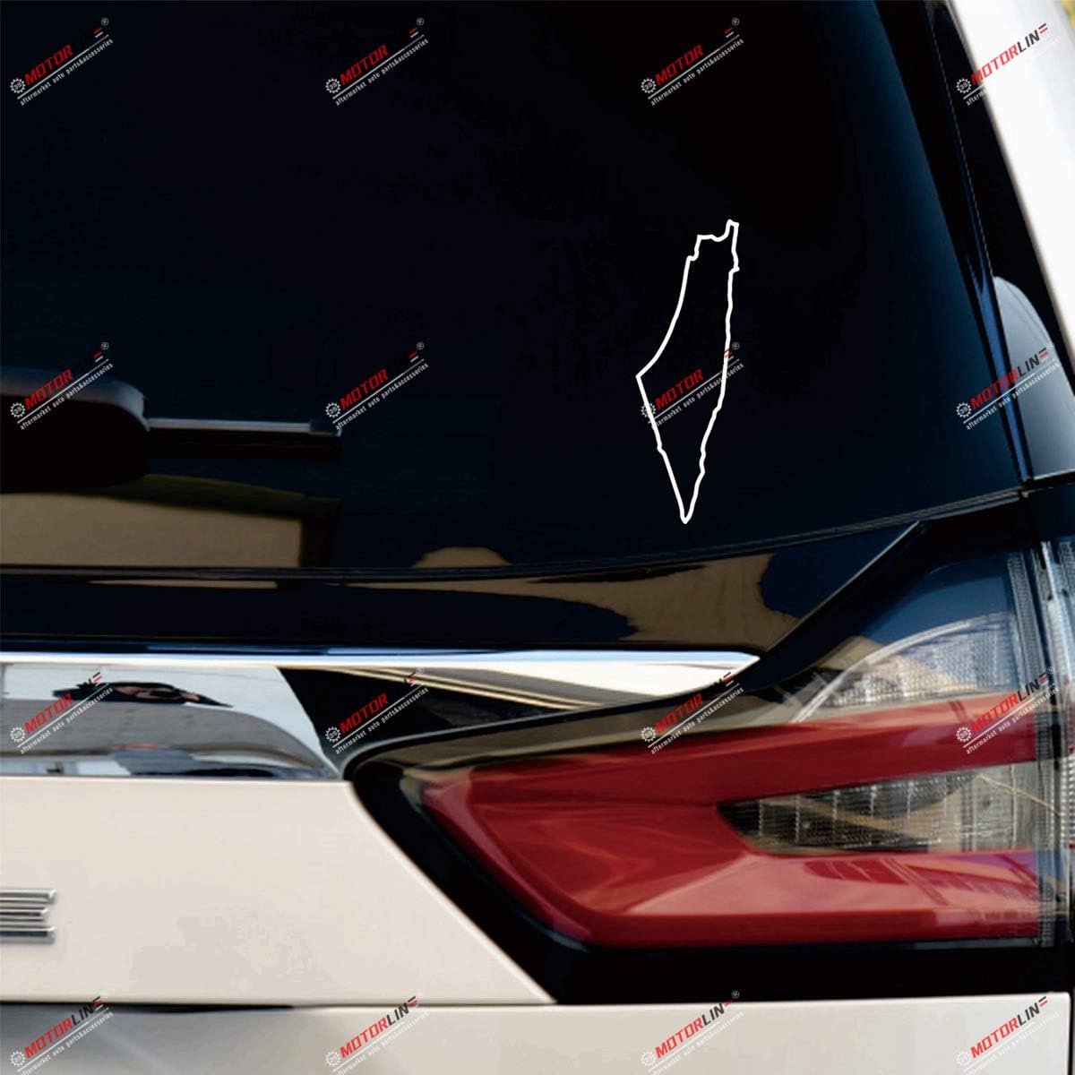 2X White 8   Palestine Map Outline Silhouett Palestinian Decal Sticker Car Vinyl