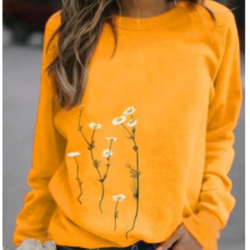 Women's Printed Long-sleeved Round Neck Sweater