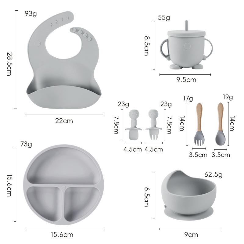 Silicone Suction Cup Bowl & Spoon Set for Babies - Children's Tableware