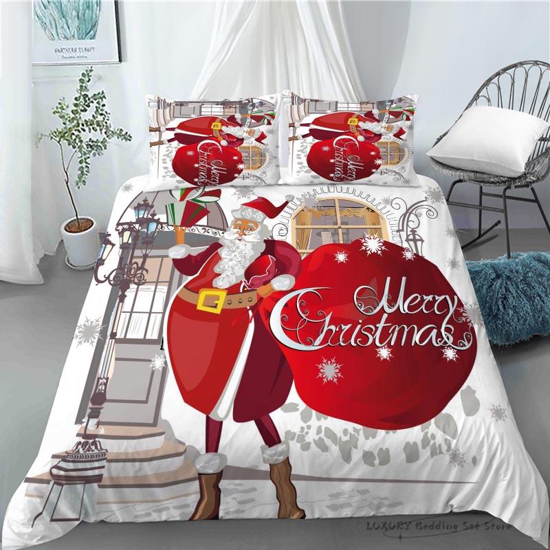 3 Pc Duvet Cover Christmas Moon Penguin Bedding Set For Kids And Adults Microfiber Single Double Queen 220x240 Room Decor Gift