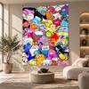 Decorative Tapestry,Adventure Time Cartoon Printed Wall Art, Lightweight Wall Hanging For Bedroom Background