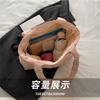 Autumn Bow Quilted Design Women Shoulder Bags Large Capacity Solid Color Ladies Tote Bag College Style Simple Girls Handbags