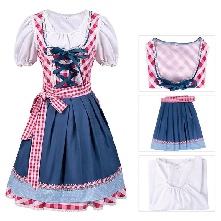 Set Costume Bavarese Tedesco Oktoberfest per Donne Adulte, Vestiti Dirndl Costume da Birra per Halloween e Carnevale del Festival della Birra
