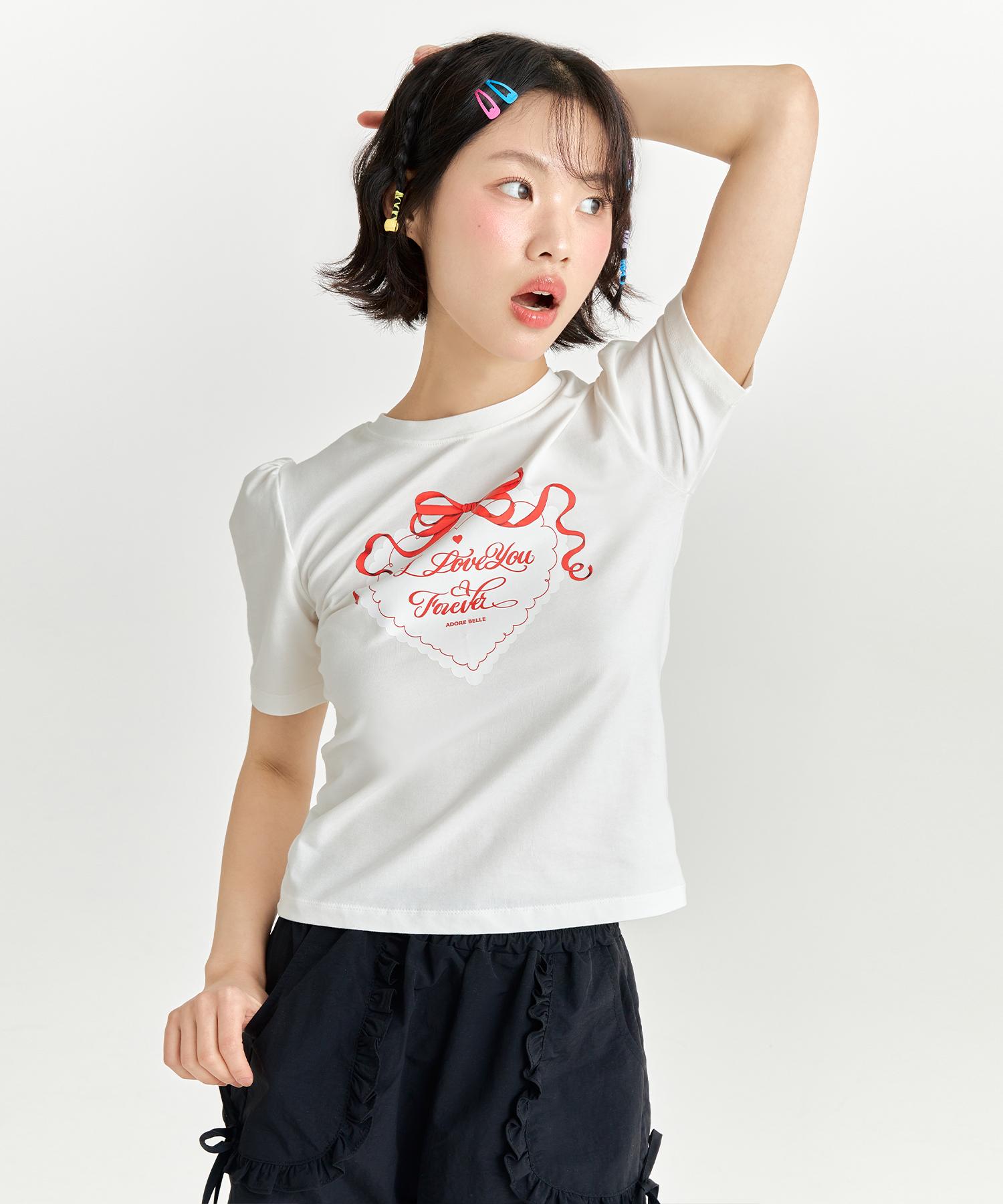 Adore Bell Red Heart T-Shirt - White