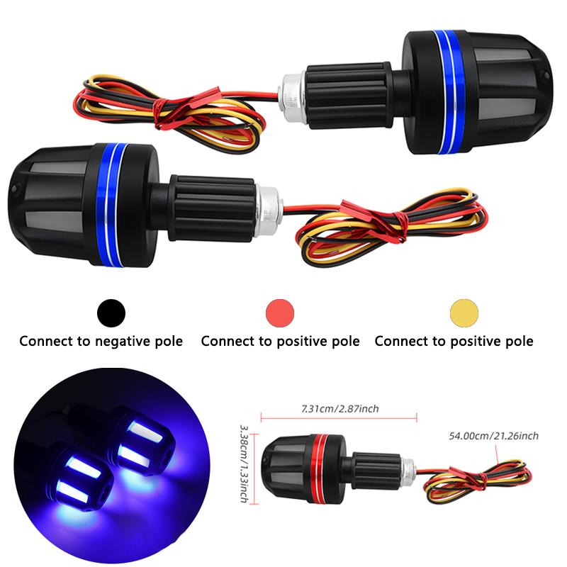 Moto LED Light Motorcycle Handlebar End Strobe Light 12V Waterproof DRL Driving Lamp for Moto Scooter Side Warning Accessory