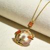 Creative Koi Peace Buckle Necklace for Women Trendy Acylic Clavicular Chain Chinese Two Fish Pendant Necklaces Jewelry