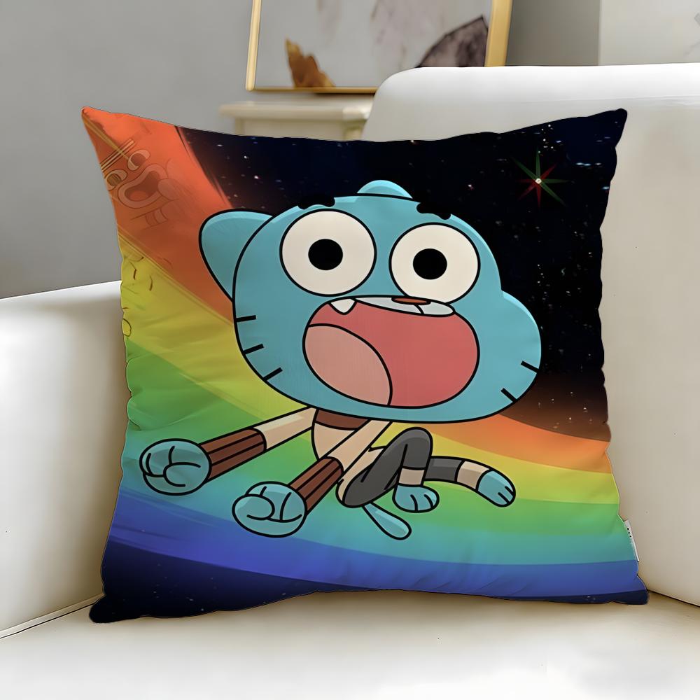 Stylish TThe Amazing World of Gumballable Cushion Cover Stylish Washable Pillow Cover Ideal for Couch Bedroom Car Decoration