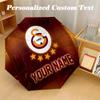 8 Rib Auto Folding Umbrella Galatasaray FC Print Custom Name Text Portable Rain Gear