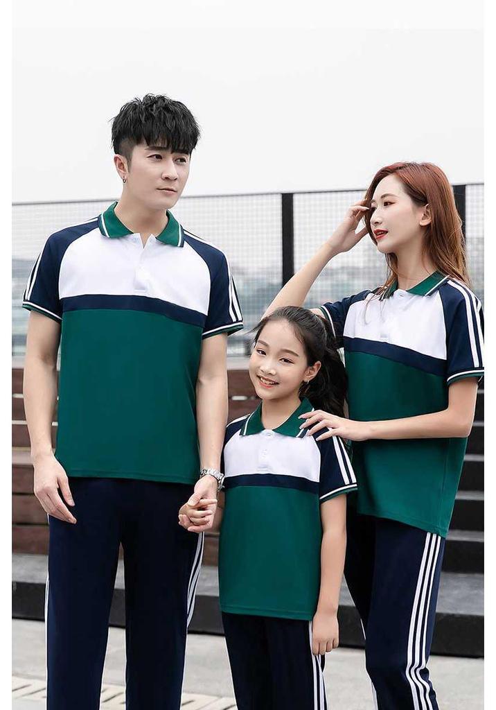 2021 Summer Couple's Loose Casual Sportswear Set - Breathable School or Group Class Uniform with Lapel Design